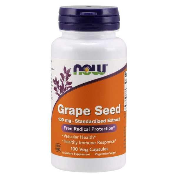  Now Foods Grape Seed 100mg 100 Veg Capsules 