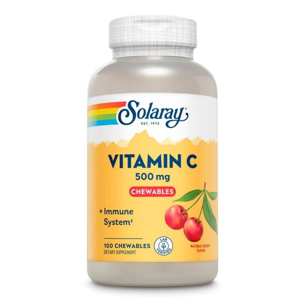  Solaray Vitamin C Chewable 500mg 100 Wafers 