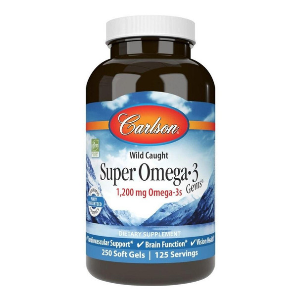  Carlson Super Omega-3 1,200mg 250 Capsules 