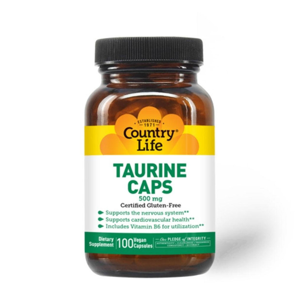  Country Life Taurine 500mg With B6 100 Capsules 