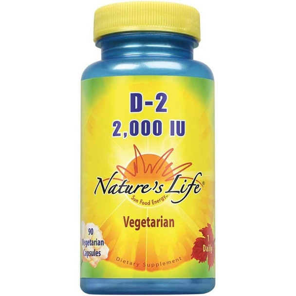  Nature's Life Vitamin D-2 2000IU 90 Vegetarian Capsules 