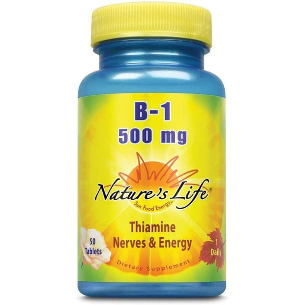  Nature's Life Vitamin B-1 500mg 50 Caps 