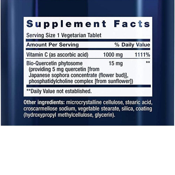  Life Extension Vitamin C and Bio-Quercetin Phytosome 250 Veg Tablets 