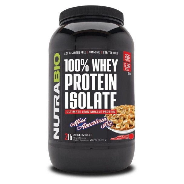  NutraBio 100% Whey Protein Isolate 2lb 