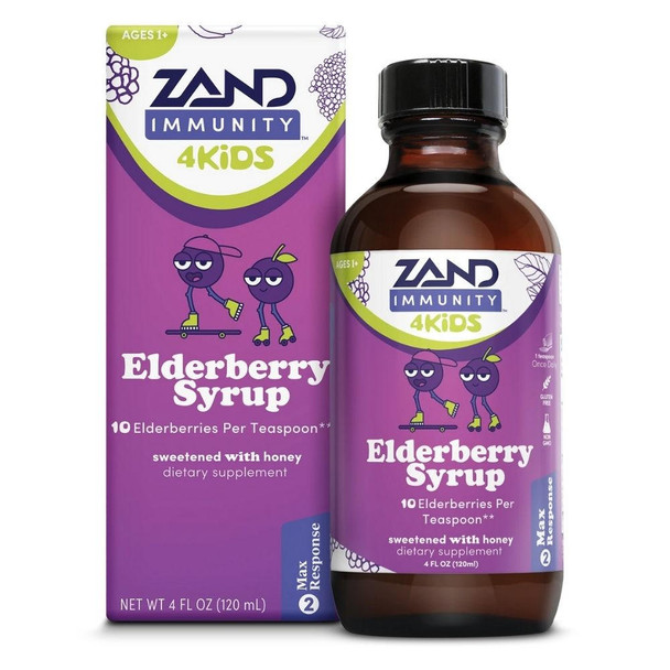  Zand Elderberry Honey Syrup Kids 4 Ounces 
