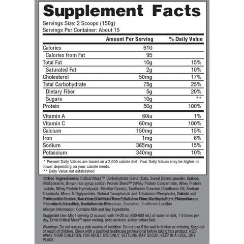  Hi-Tech Pharmaceuticals Critical Mass Gainer Protein 5lb 