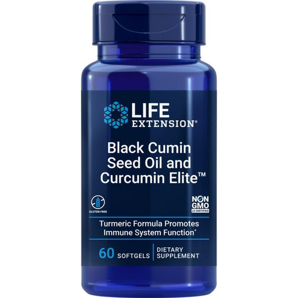  Life Extension Black Cumin Seed Oil W/ Curcumin Elite Turmeric Extract 60 Softgels 