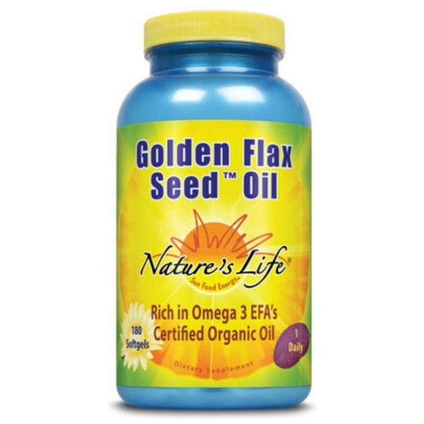  Nature's Life Golden Flax Seed Oil 1000mg 180 Softgels 