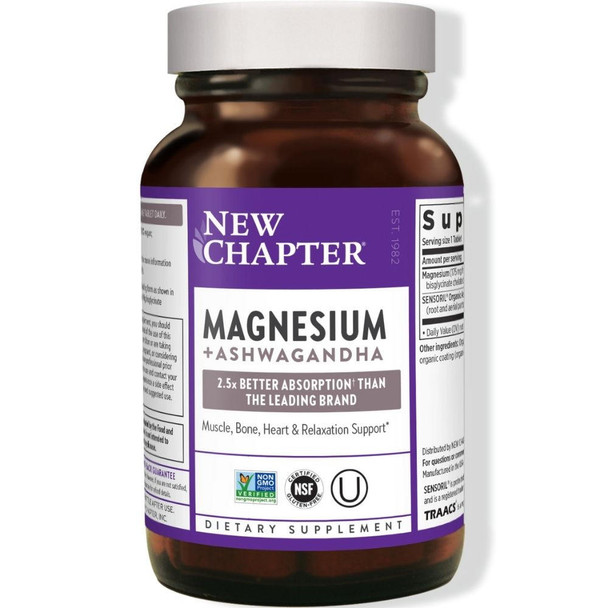  New Chapter Magnesium + Ashwagandha 60 Tabs 