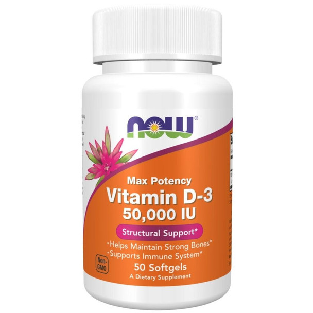  Now Foods Vitamin D-3 50,000 IU 50 Softgels 