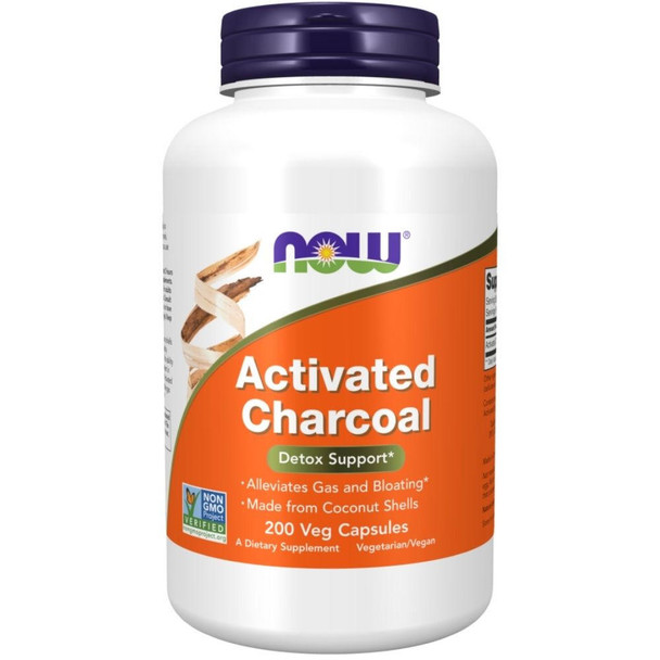  Now Foods Activated Charcoal 200 Veg Caps 