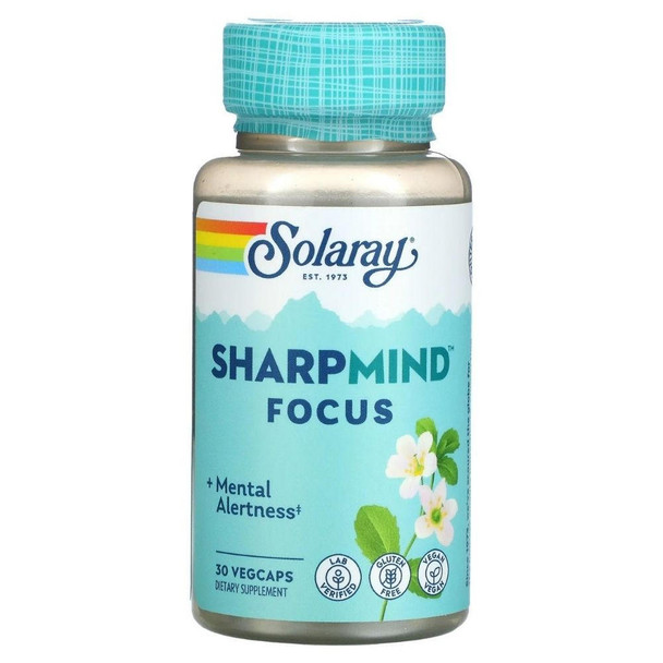  Solaray Sharp Mind Nootropics Focus 30 Veg Caps 