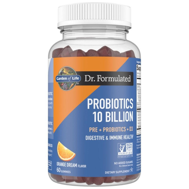  Garden of Life Dr. Formulated Probiotic 10 Billion CFU Orange Dream 60 Gummies 