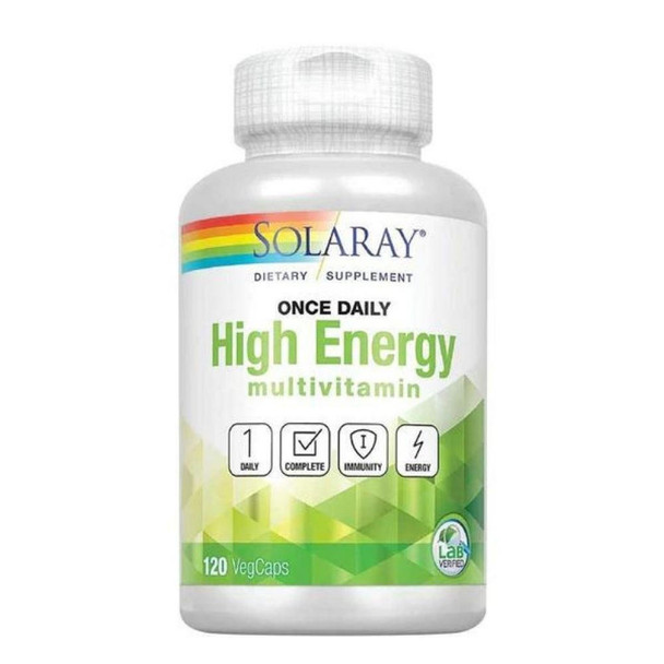  Solaray 1-Daily Iron Free Multivitamin 120 Veg Caps 