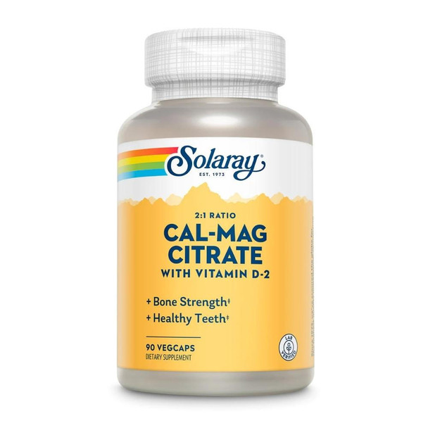  Solaray Cal-Mag Citrate with D-2 2:1 Ratio 90 Capsules 