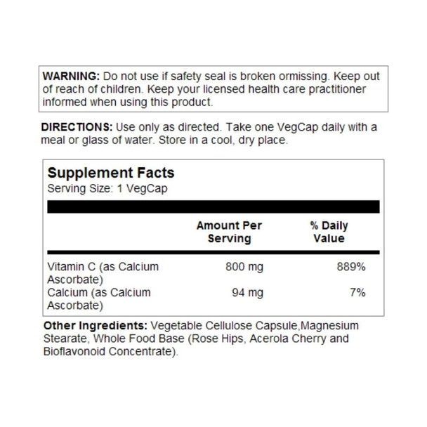  Solaray Vitamin C Non-Acidic 800mg Buffered 90 Capsules 