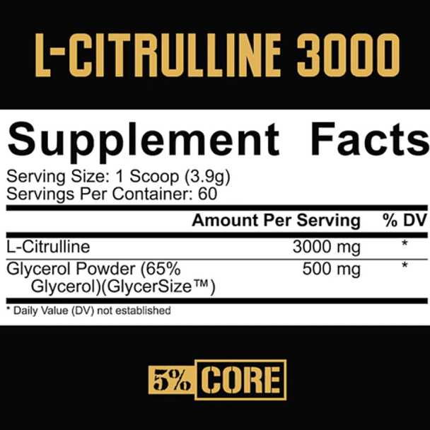  5% Nutrition Core L-Citrulline 3000 