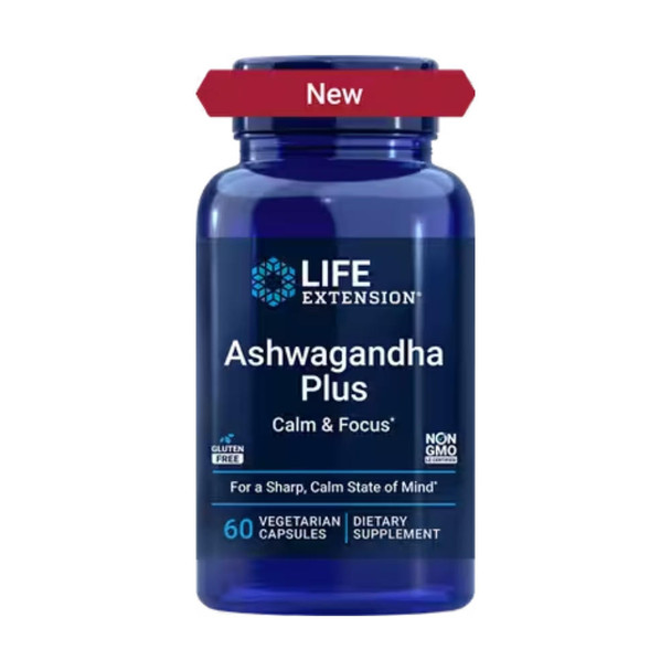  Life Extension Ashwagandha Plus 60 Vege Caps 