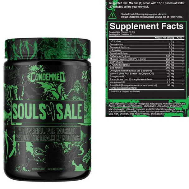 Condemned Labratoriez Condemned Labz Souls 4 Sale 20 Servings 