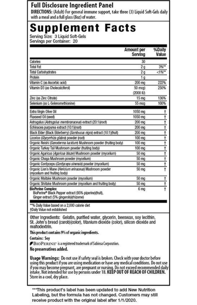  Irwin Naturals Pure Defense Mushroom 8 60 Softgels 