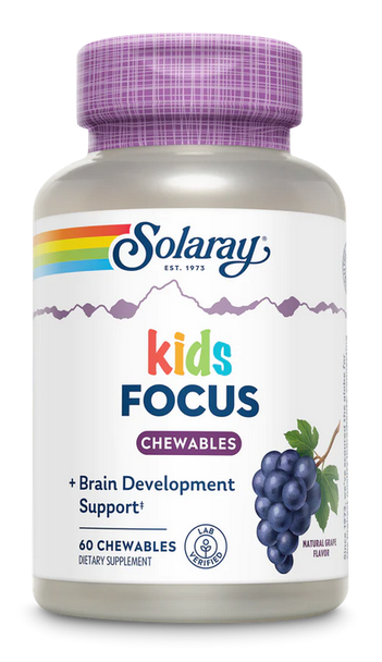  Solaray Kids Focus Grape Chewables 60 Count 