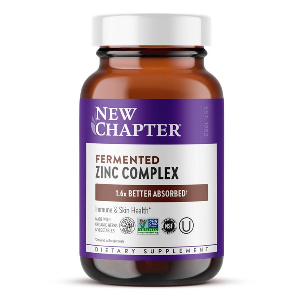  New Chapter Fermented Zinc Complex 30 Tablets 