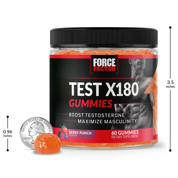  Force Factor Test X180 Gummies Berry Punch 60 Count 