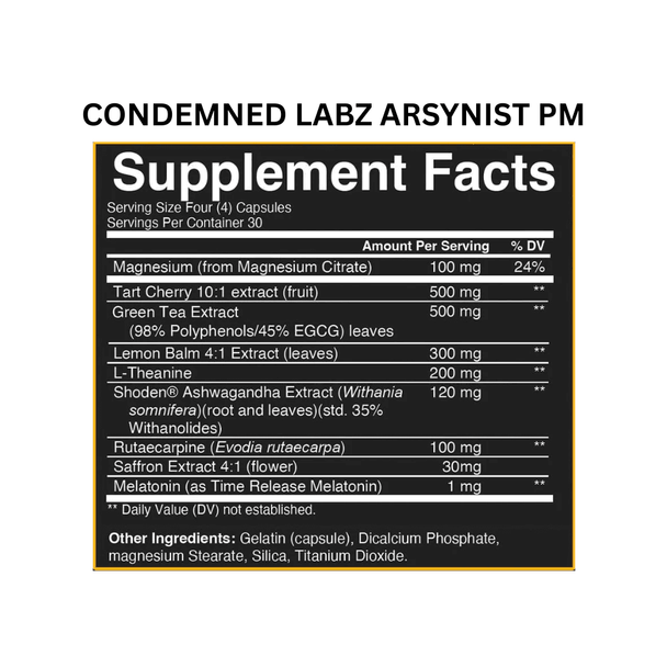 Condemned Labratoriez Arsynist & Arsynist PM Weight Loss Stack 