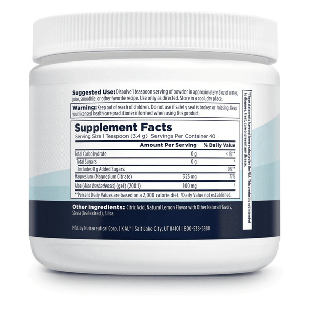 Kal KAL Gut Magnesium Powder Lemon 40 Servings 