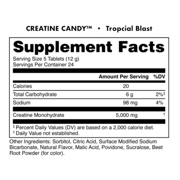  Bucked Up Creatine Fizzy Candy 120 Count 