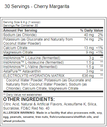 Top Secret Nutrition BCAA Re-Igniter Label