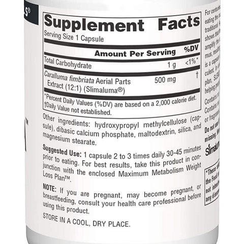 Source Naturals Slenderluma 500mg 60 Caps Appetite Control Supplement