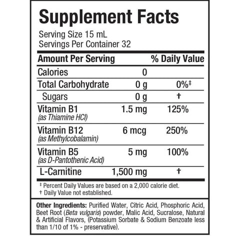 Allmax Nutrition Liquid L-Carnitine 16 Ounces Ingredients