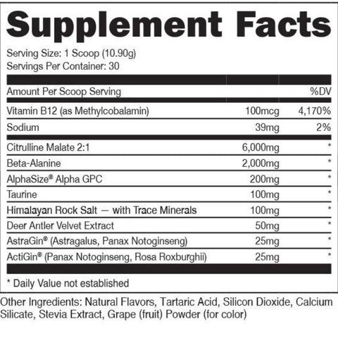 Bucked Up Stim Free 30 Servings Ingredients