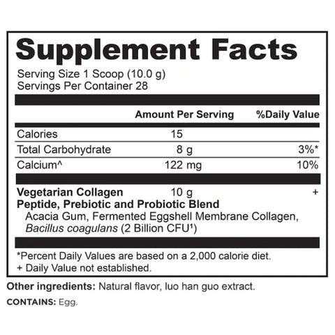 Ancient Nutrition Vegetarian Collagen Peptides 28 Servings Ingredients