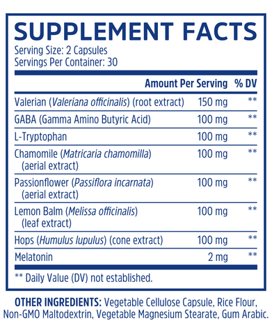 ZHOU Driftoff Sleep Formula Ingredients