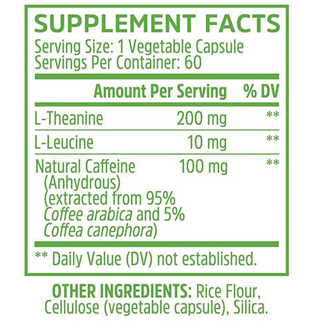 ZHOU Energy + Focus 60 Capsules Ingredients and Supplement Facts