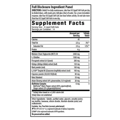 Irwin Naturals Testosterone Mega Boost red 56ct Ingredients