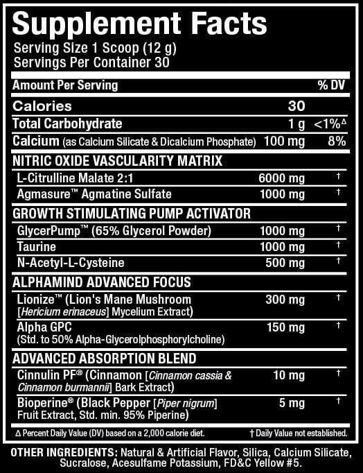 Impact Pump Supplement Facts