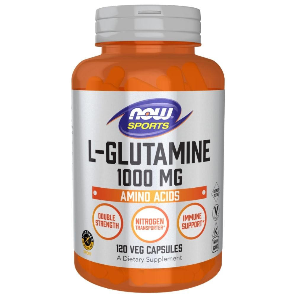 Image of Now Foods L-Glutamine 1000mg 120 Veg Capsules