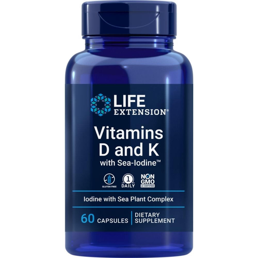 Image of Life Extension Vitamins D and K w/ Sea-Iodine 60 Capsules