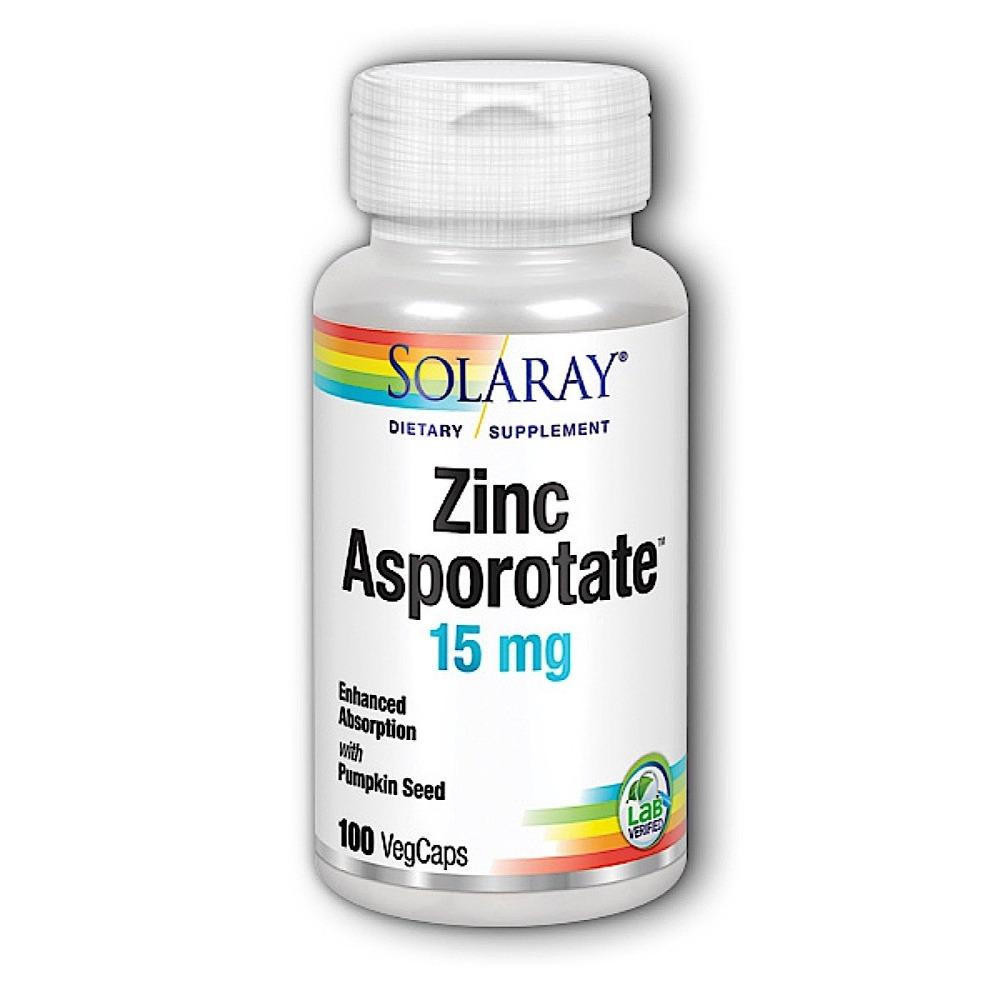 Image of Solaray Zinc Asporotate 15mg 100 Capsules