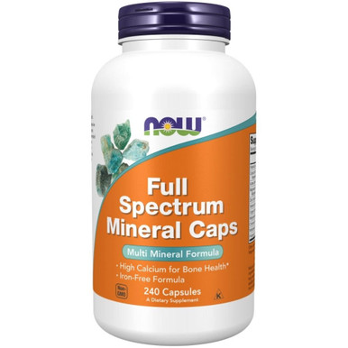 Now Full Spectrum Mineral Caps – 240 Gélules, Multi-minéraux Pour Os Et Articulations, Date 09/2029