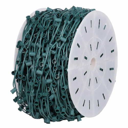 Vickerman Vickerman 1000 foot C9 Socket String with 2000 C9 Sockets on SPT2 18 Gauge Green Wire