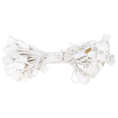 Vickerman Vickerman 50 foot C9 Socket String with 50 C9 Sockets on SPT1 18 Gauge White Wire