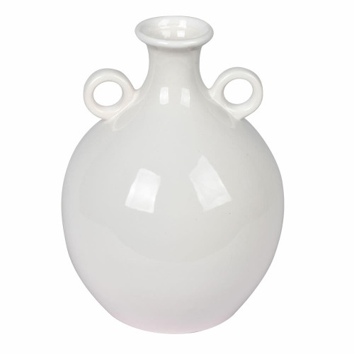 Vickerman 10 inch Light Gray Ceramic Pot with Handles This ceramic pot features a round body and small handles This pot can stand on its own as a decorative container or pair with any faux floral 100percent CERAMIC