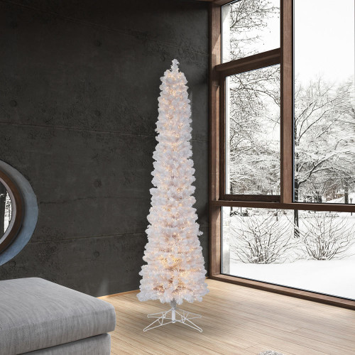 Vickerman White Pole 8F 3MM Artificial Series Christmas Tree