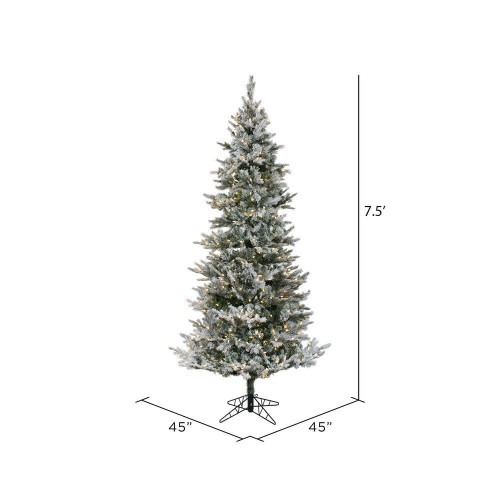  Vickerman Slim Flocked Kiana Pine Artificial Christmas Tree 