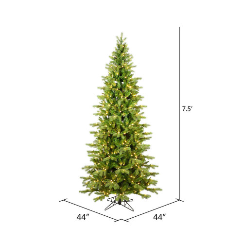 Vickerman Balsam Spruce Slim Artificial Christmas Tree with 3MM Lights