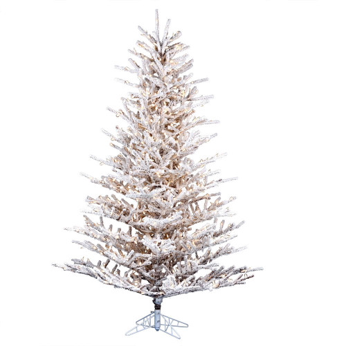 Vickerman Flocked Stick Pine Artificial Christmas Tree